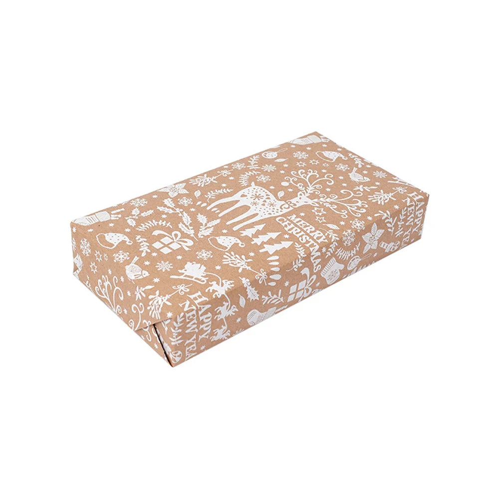 Christmas Kraft Gift Wrapping Paper Roll – Santa & Tree Print