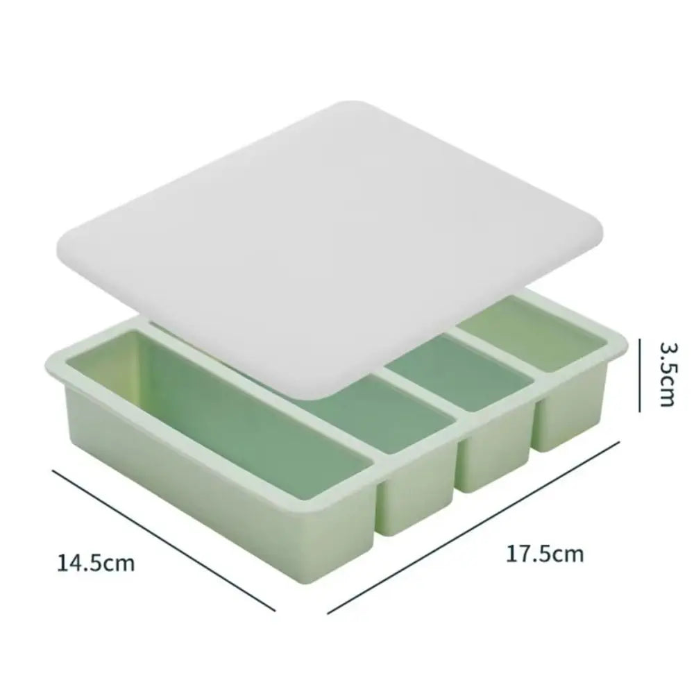 4-Grid Silicone Food Freezer Molds with Lids – Extra Large