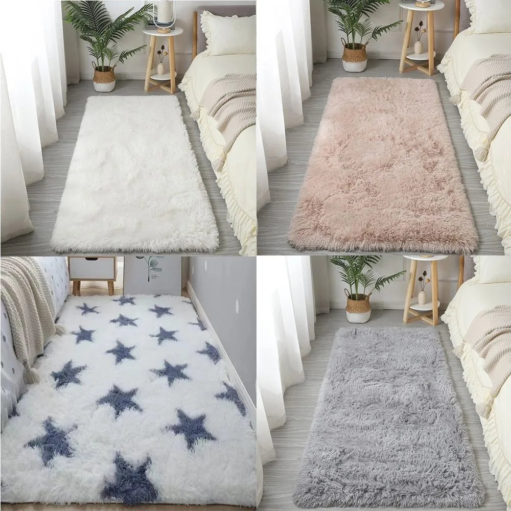 Fluffy Kids Bedroom Rug – Soft Imitation Wool Floor Mat