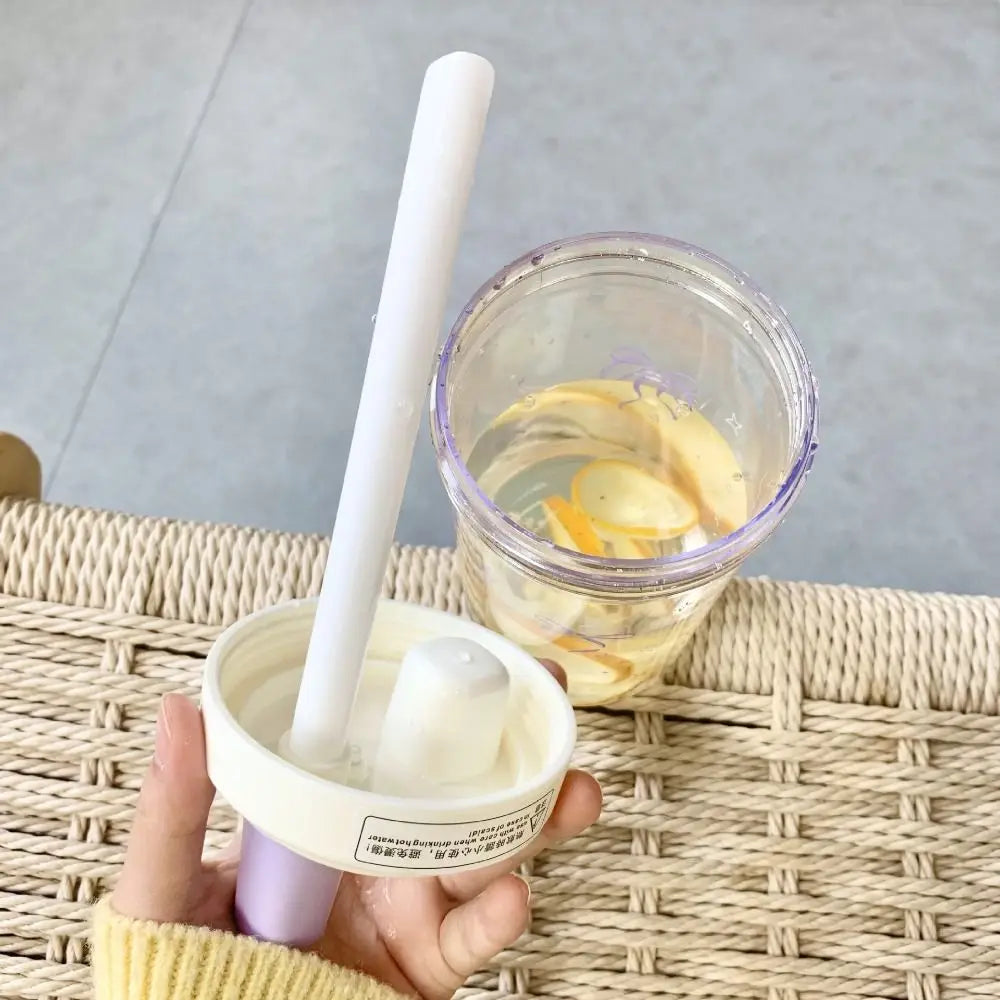 500ml Bowknot Straw Cup – Leak-Proof BPA-Free Water Bottle
