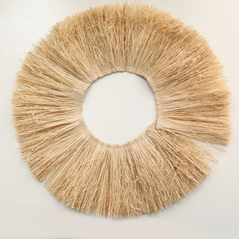 Lafite Grass Garland Jute Fringe Trim – Natural Raffia Décor