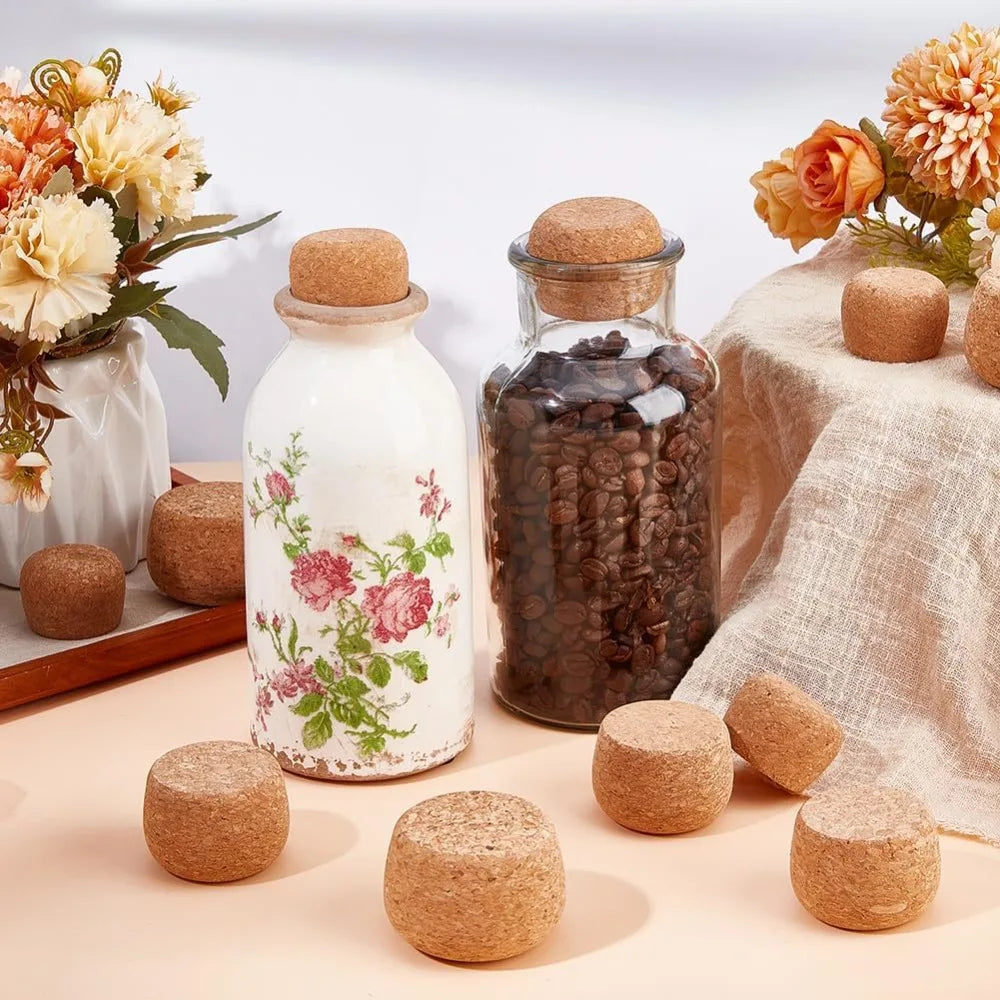 12-Piece Wooden Tapered Cork Bottle Stoppers – 3 Sizes