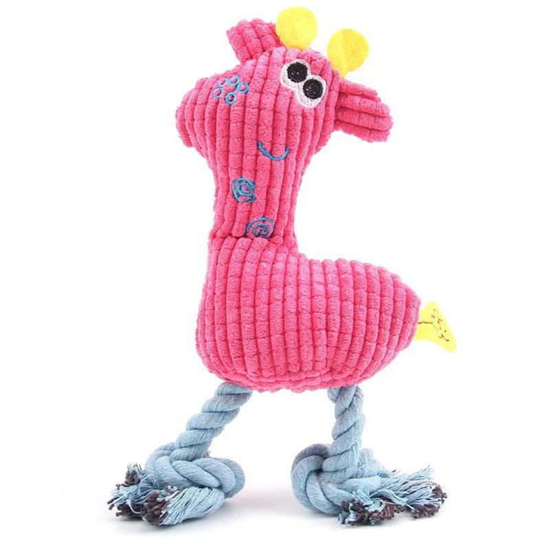 Sika Deer Plush Squeaky Dog Toy – Bite-Resistant Fleece