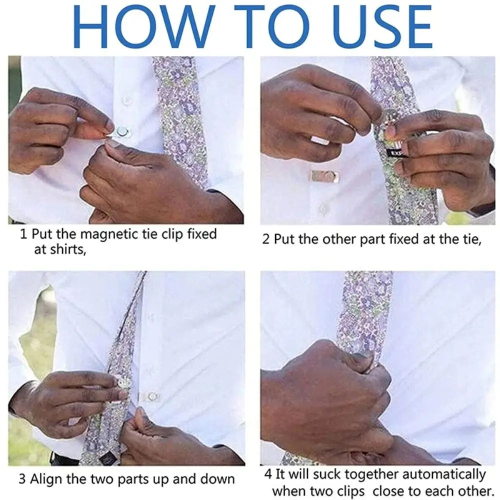 Magnetic Invisible Tie Stay Clips – Stainless Steel Hidden Clasp