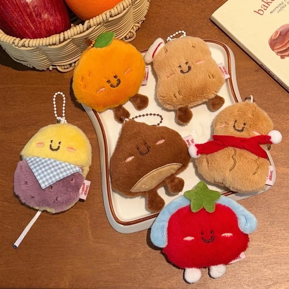 Cartoon Fruit Plush Keychain – Cute Bag Charm Pendant Gift