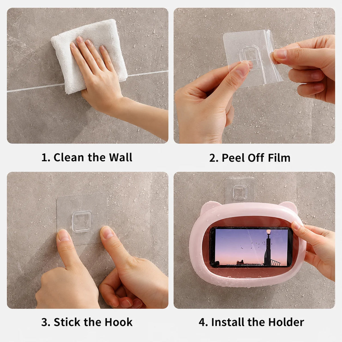Waterproof Shower Phone Holder – Wall Mount Touch Screen Case