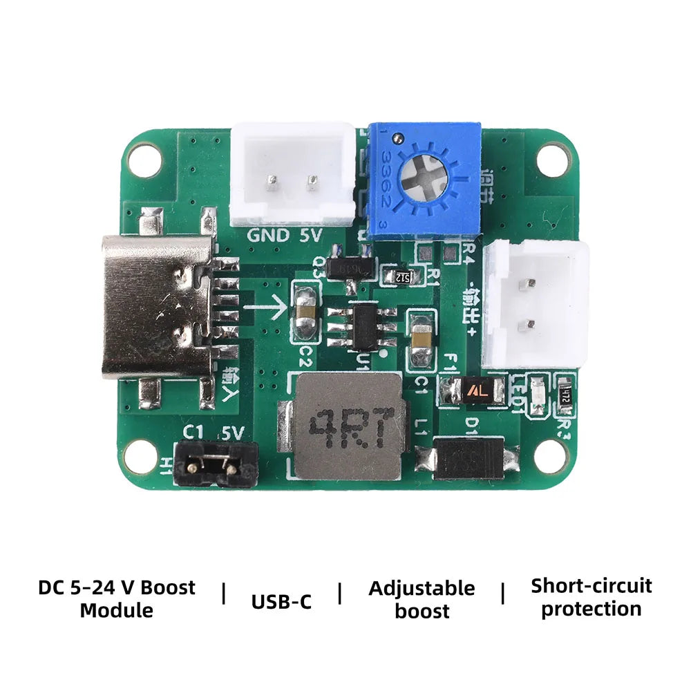 Mini Adjustable DC Step-Up Boost Module 3–6V to 5–24V Output