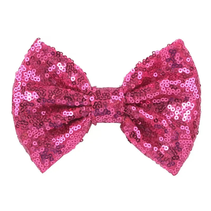 5-Pack Glitter Sequin Hair Bows – DIY Girls Hair Accessories