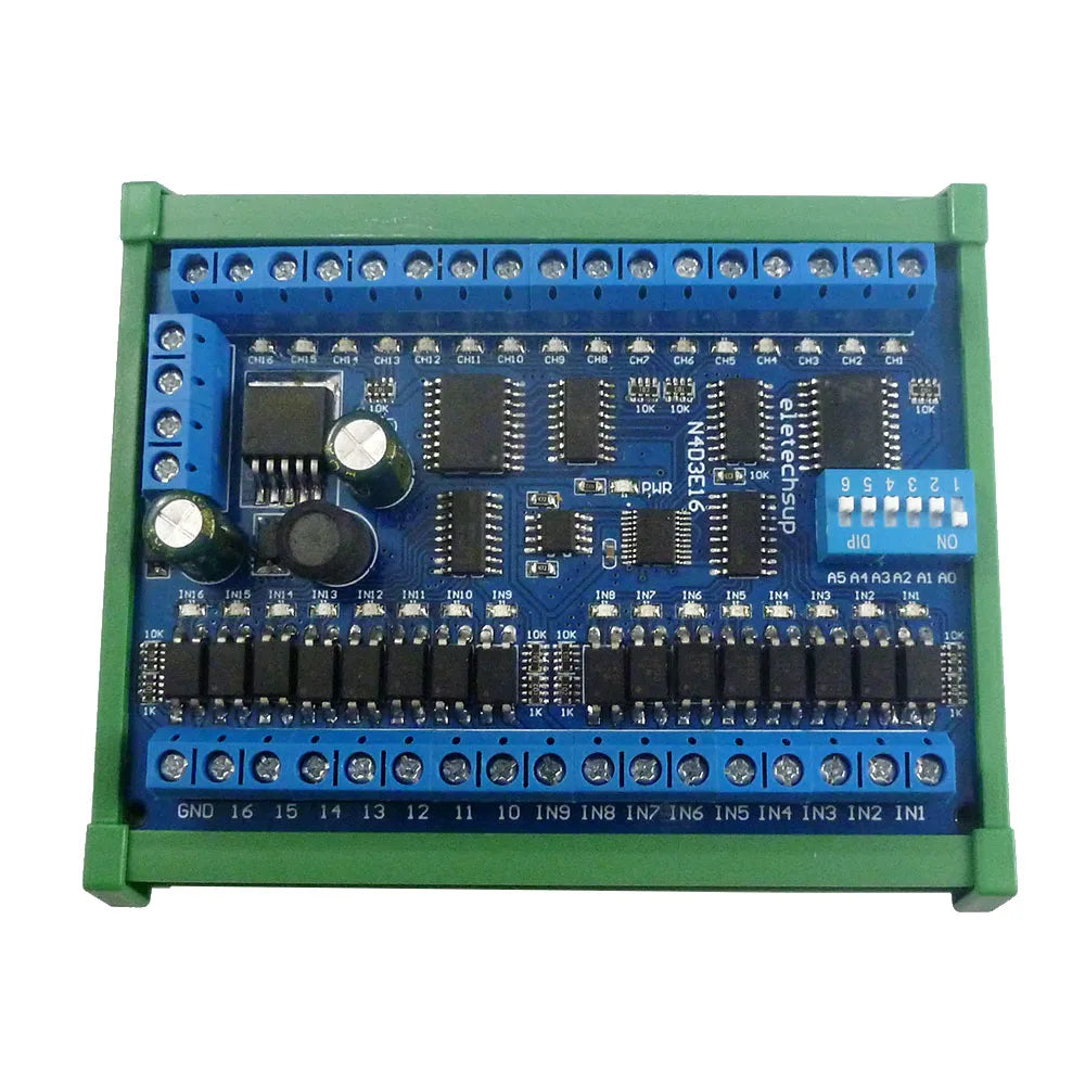 16-CH RS485 Modbus RTU PLC IO Expansion Board DC 12V/24V