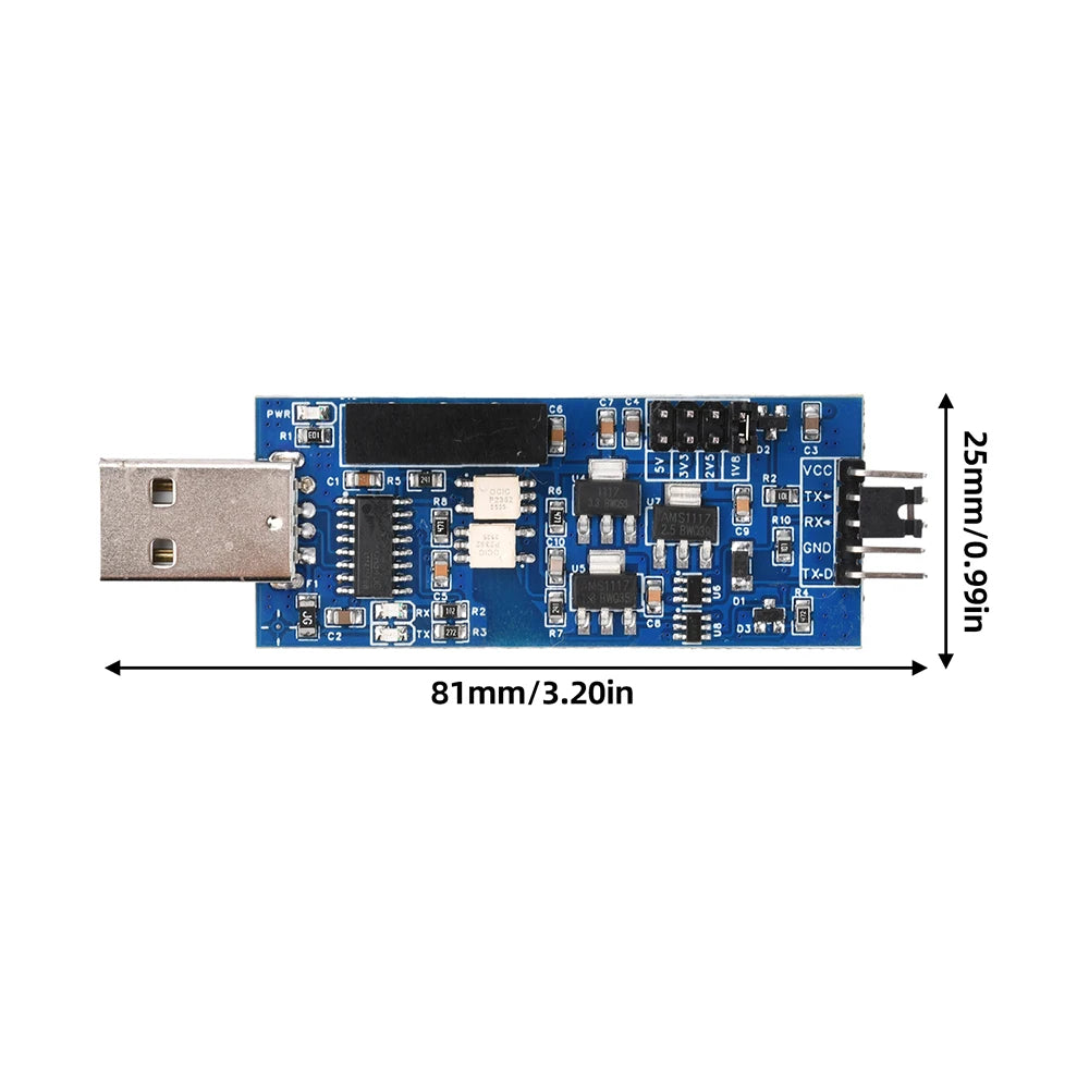 CH340 USB to TTL Isolated Serial Module | 5V 3.3V 1.8V
