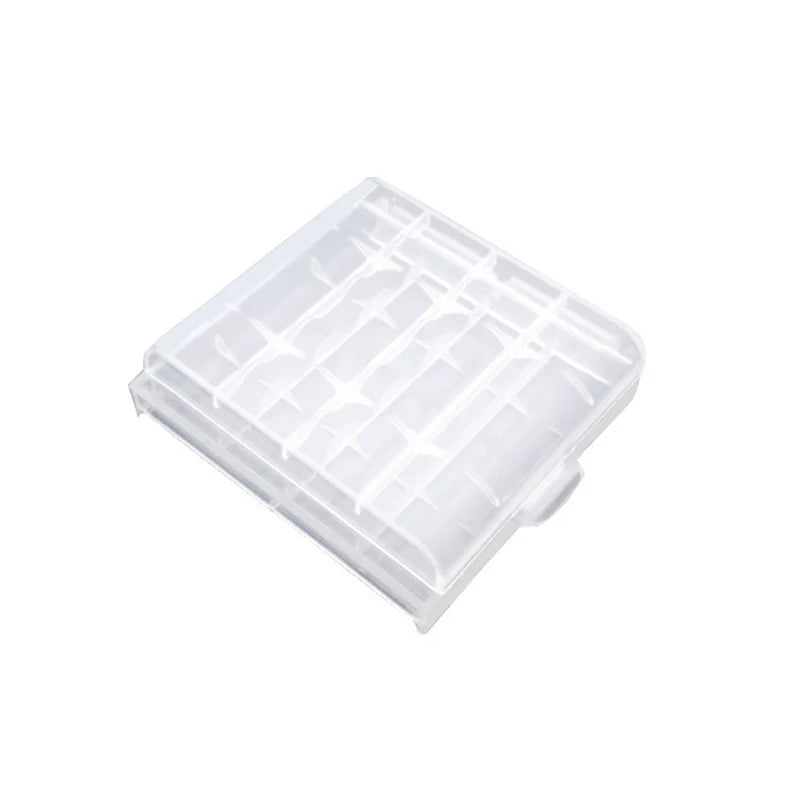 Clear Battery Storage Box – Holds 4 AA or 5 AAA Batteries