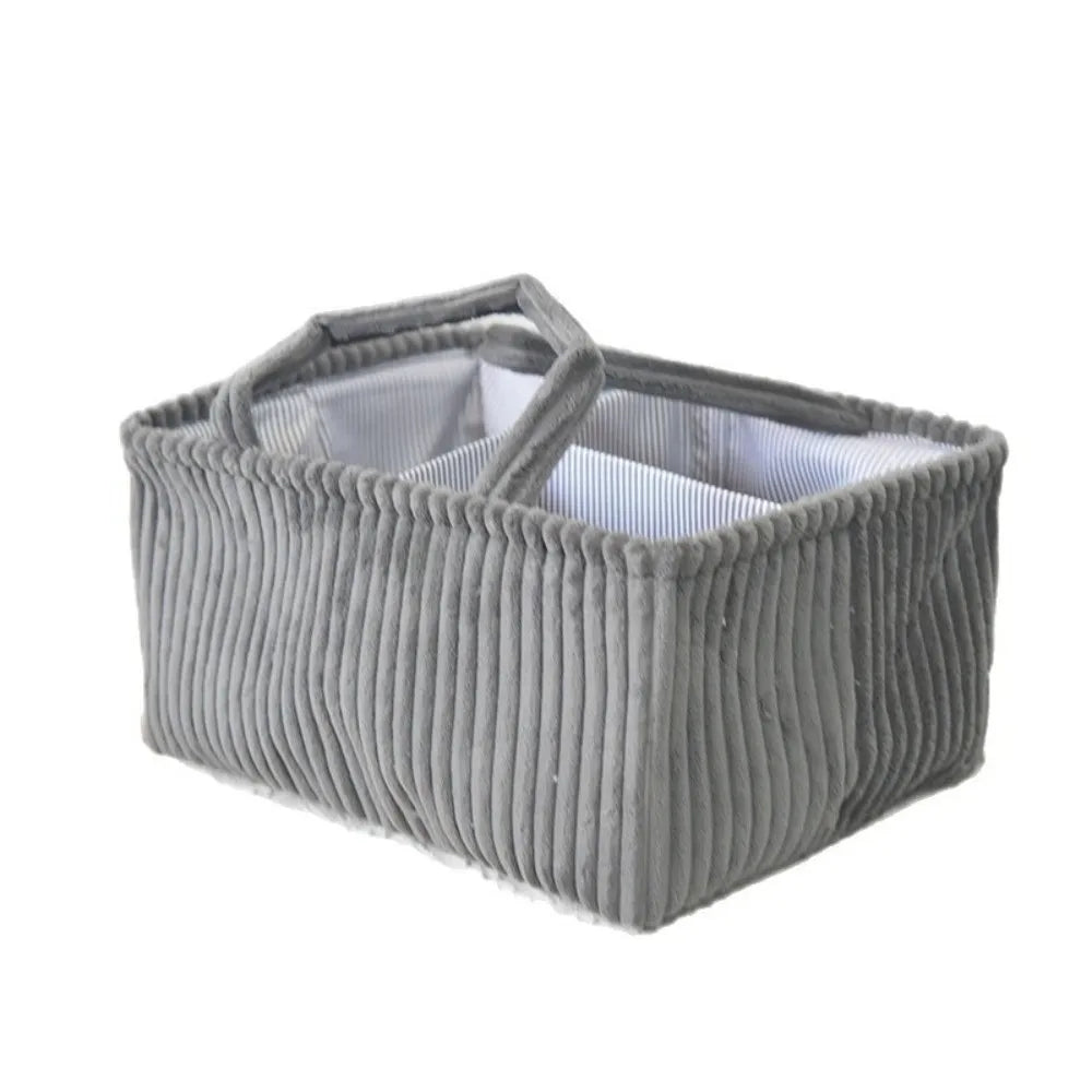 Corduroy Baby Diaper Caddy Organizer | Large Nursery Basket