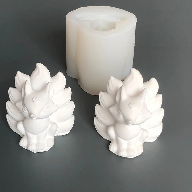 Nine-Tail Fox Silicone Mold – Candle, Resin & Gypsum