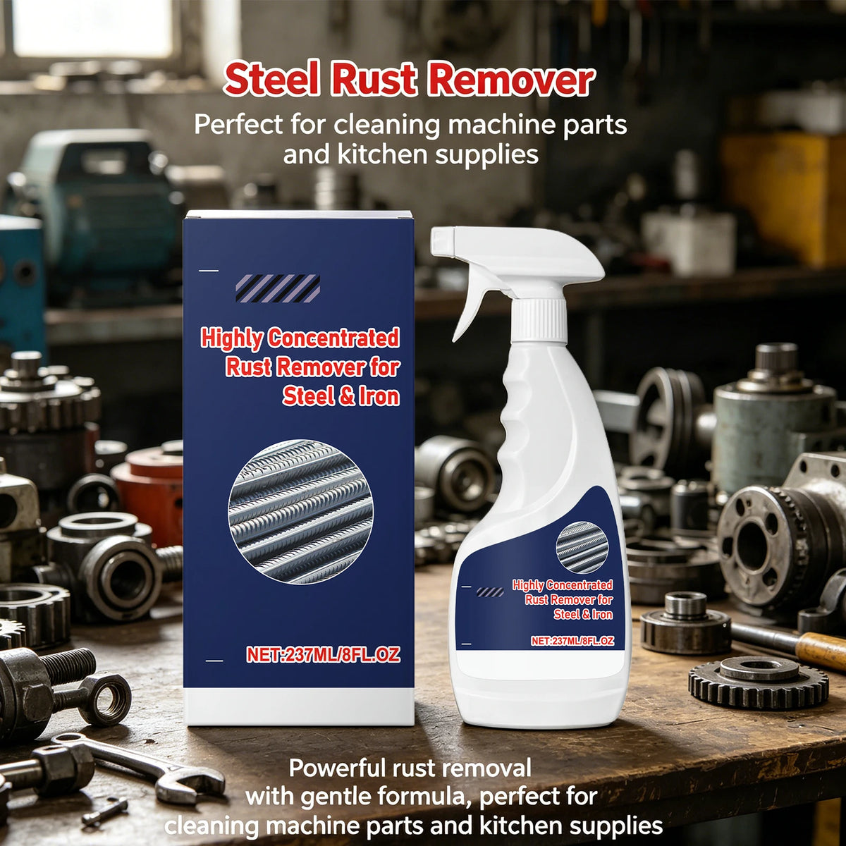 Steel Rust Remover Spray – Dissolves Rust, Restores Shine