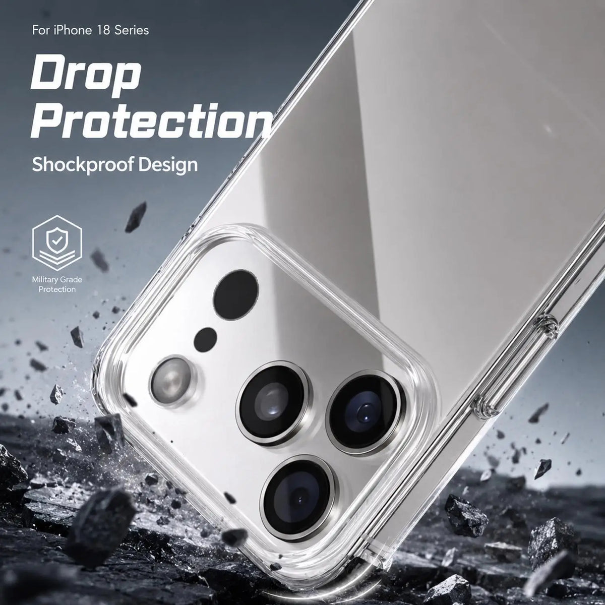 Clear Shockproof TPU Case – iPhone 18 Pro Max & 18 Ultra