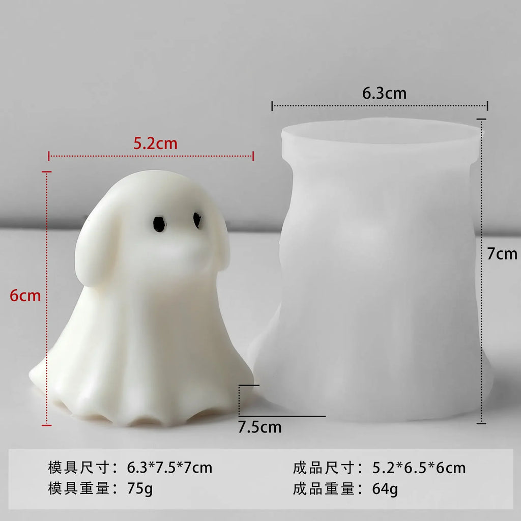 Halloween Ghost Cat & Dog 3D Silicone Mold – Candle Soap Resin
