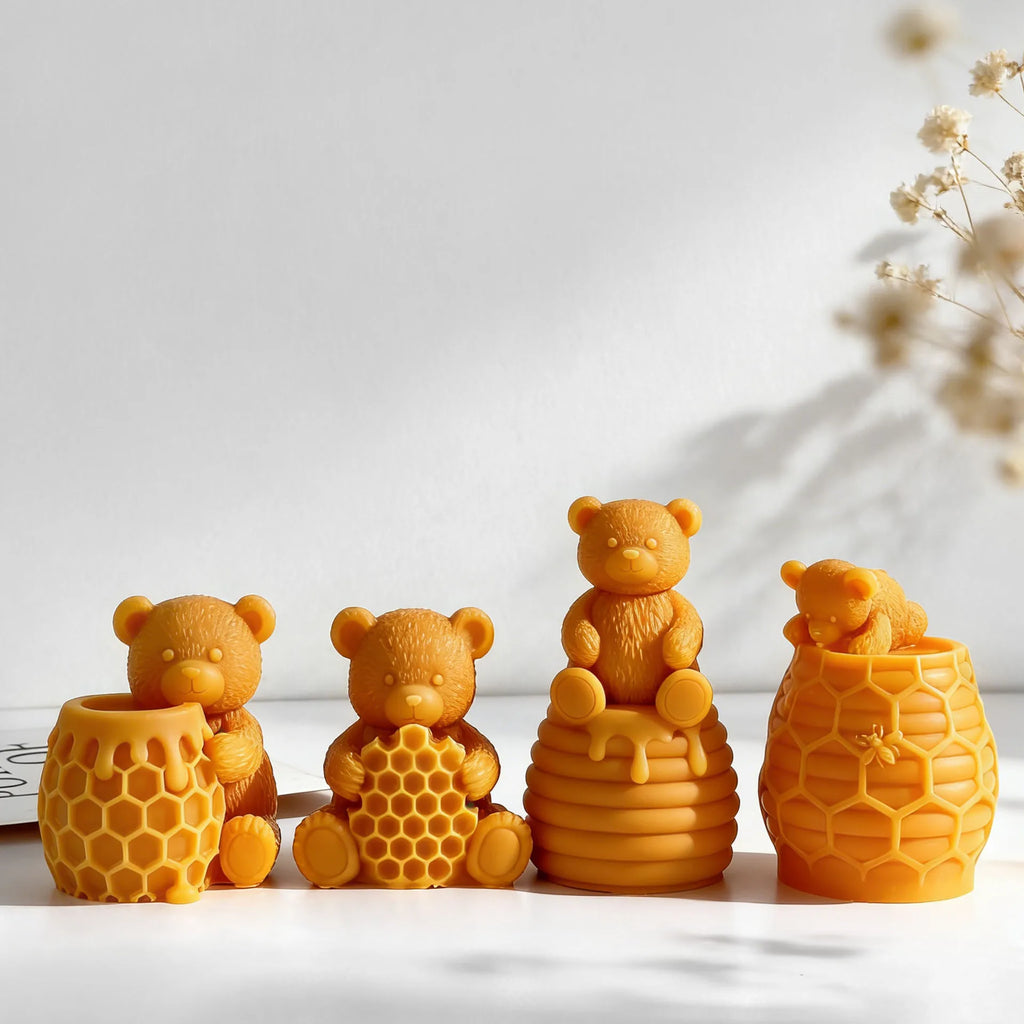 Silicone Honeycomb Bear Mold – DIY Candle & Resin Craft