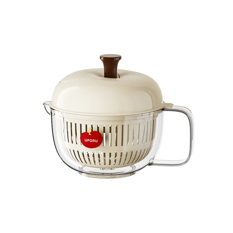 Manual Salad Spinner & Vegetable Drain Basket – Hand Crank