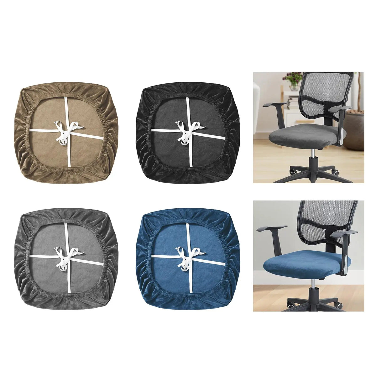 Stretch Velvet Chair Seat Cover – Office, Dining & Banquet