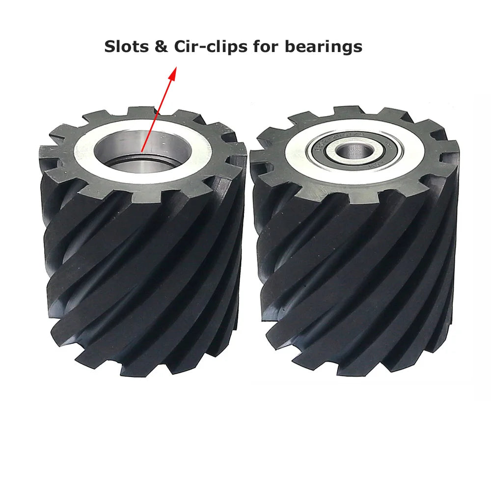 75x75mm Serrated Rubber Contact Wheel | Belt Grinder Part