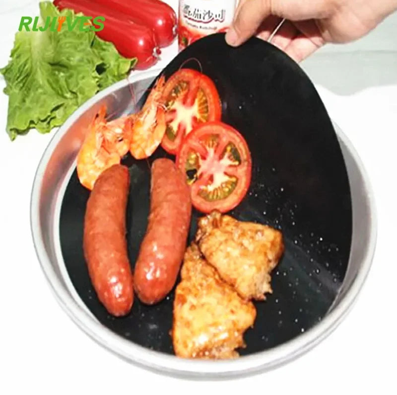 2-Pack Round Non-Stick PTFE Pan Liner Mats – BBQ & Baking