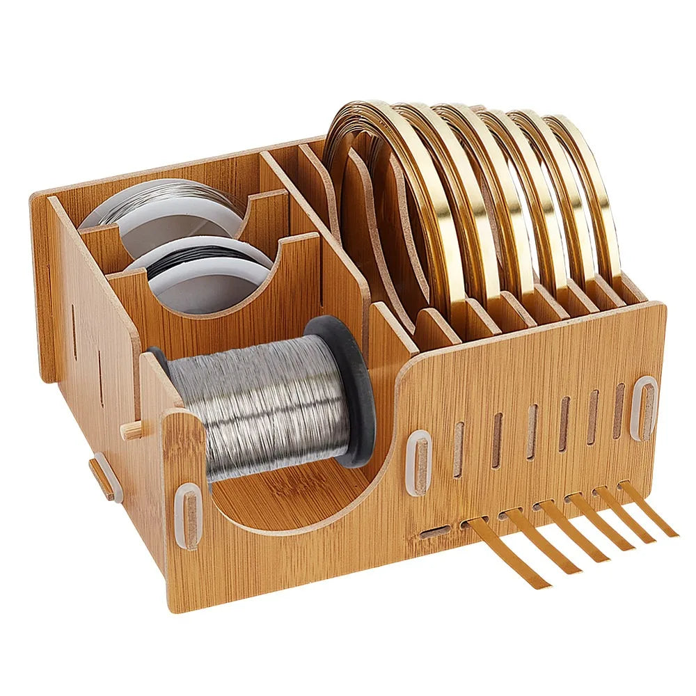 Wooden Tape Dispenser & Foil Storage Box for DIY Crafts