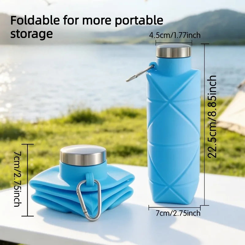 Collapsible Silicone Water Bottle with Carabiner | 750ml