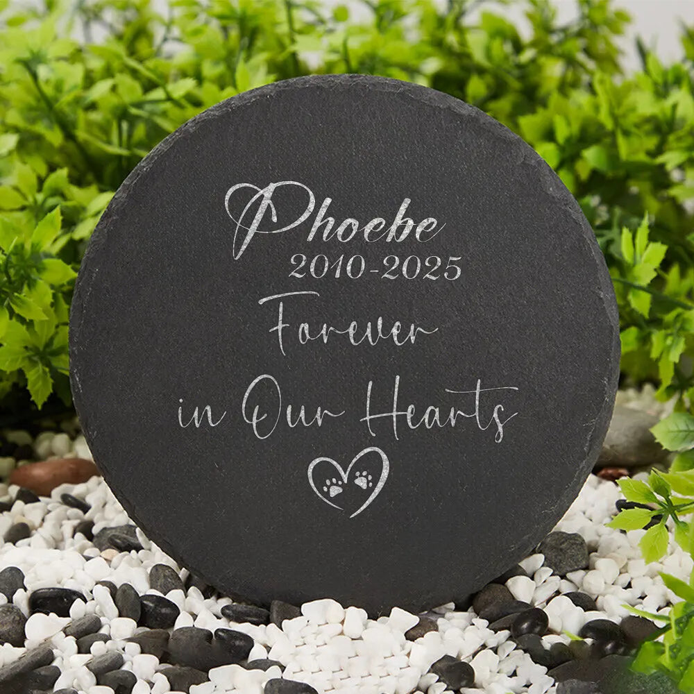Personalized Engraved Slate Garden Stone – Custom Dog Name