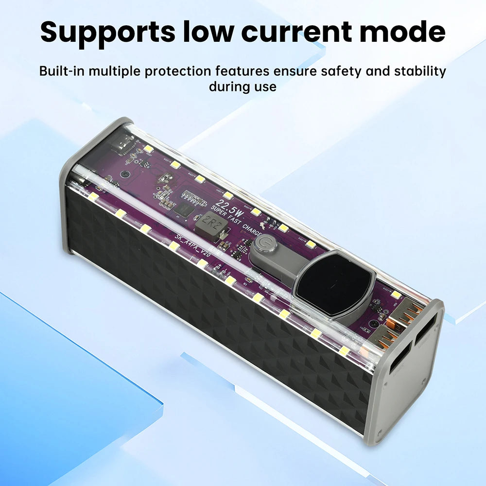 22.5W Mecha Power Bank Case 8x18650 Dual USB-C DIY Kit