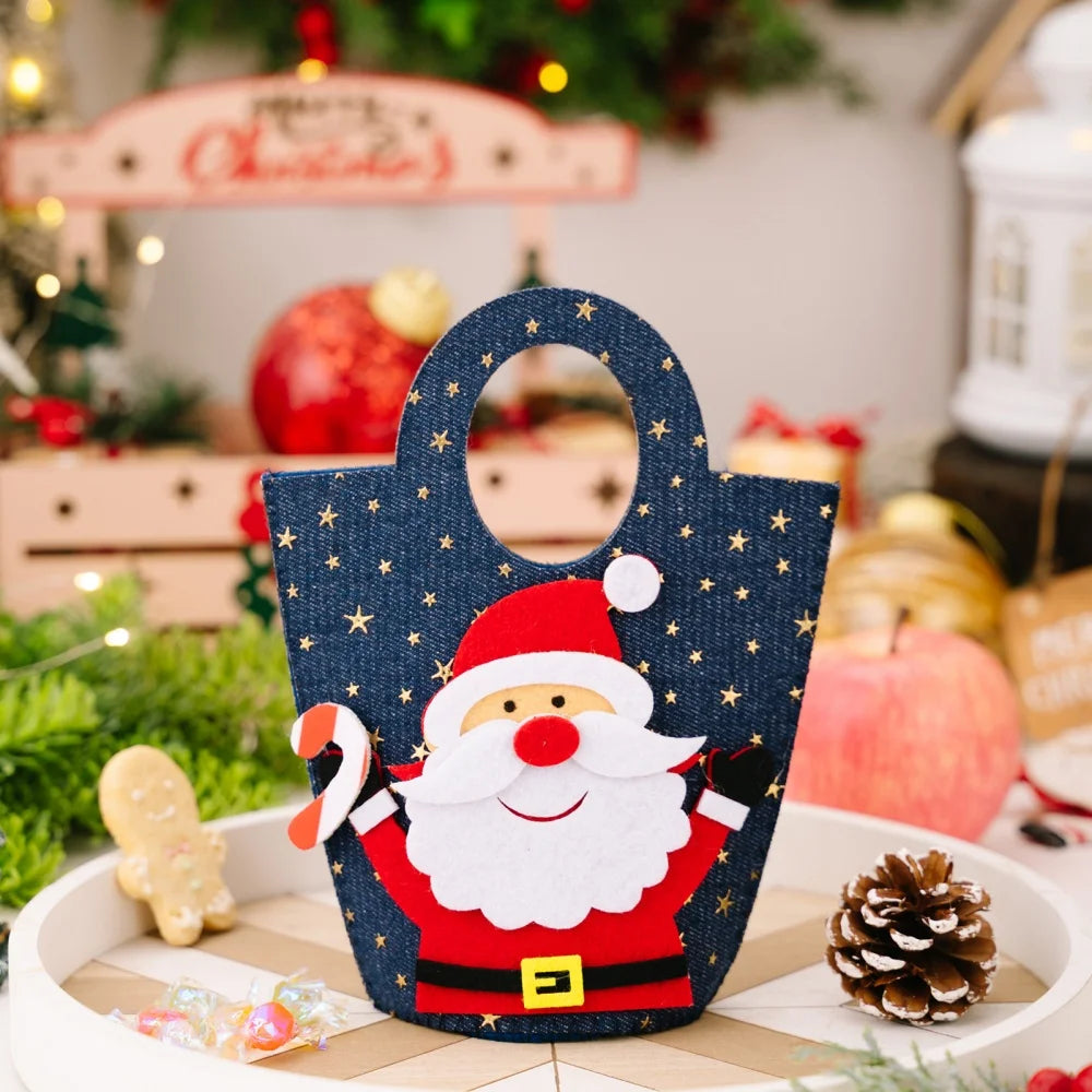 Santa Claus Christmas Gift Bag – Washable Reusable Candy Bag