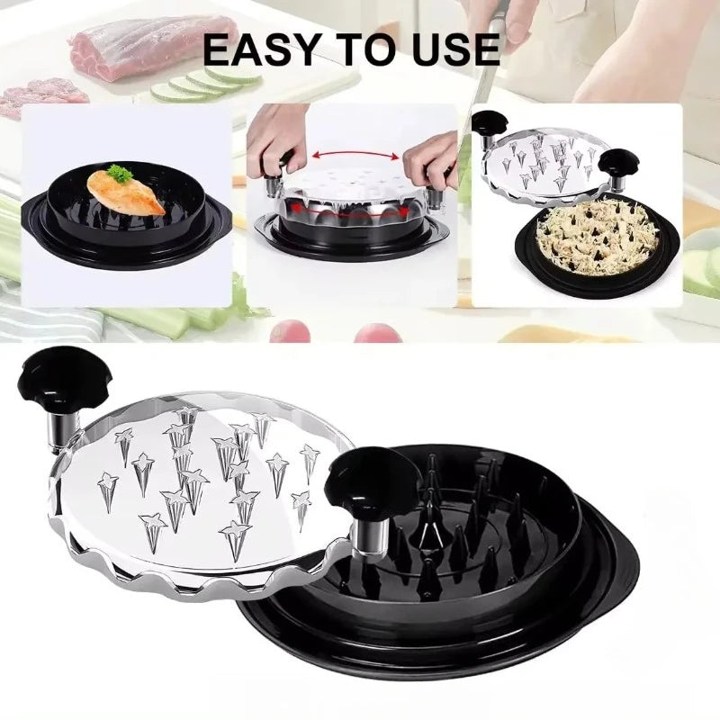 Manual Chicken & Meat Shredder – 360° Rotating Kitchen Tool