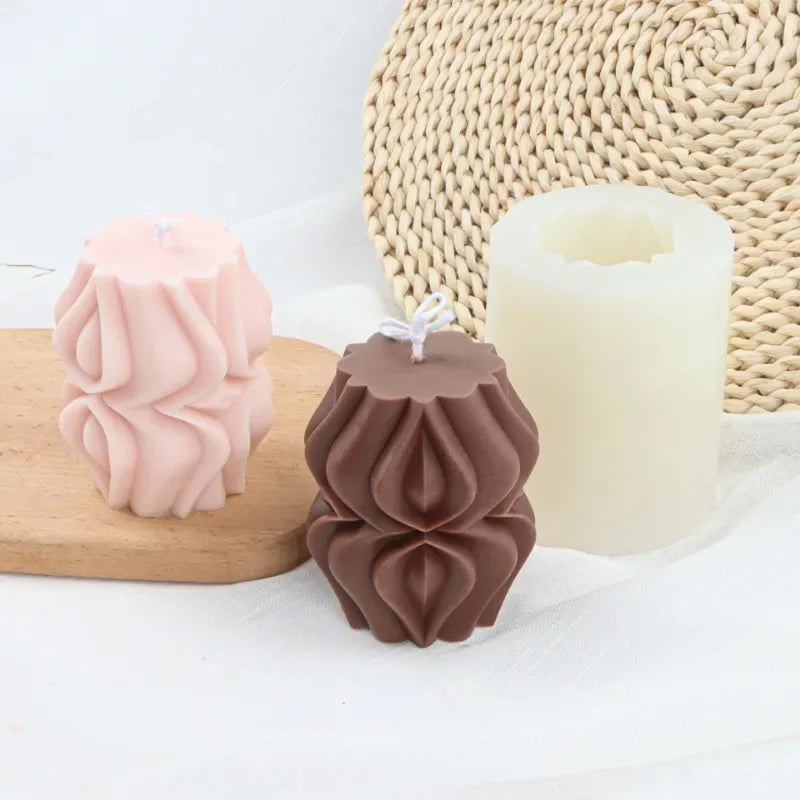 S-Shape Striped Cylindrical Silicone Mold – Candle Soap Resin