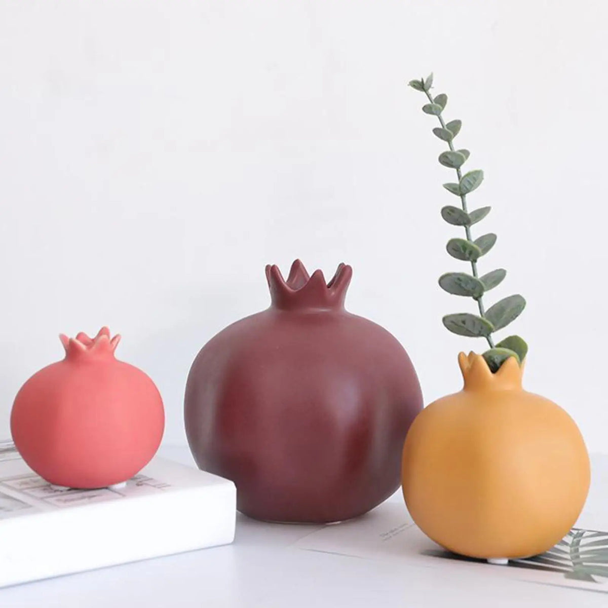Handmade Ceramic Pomegranate Vase | Porcelain Home Décor
