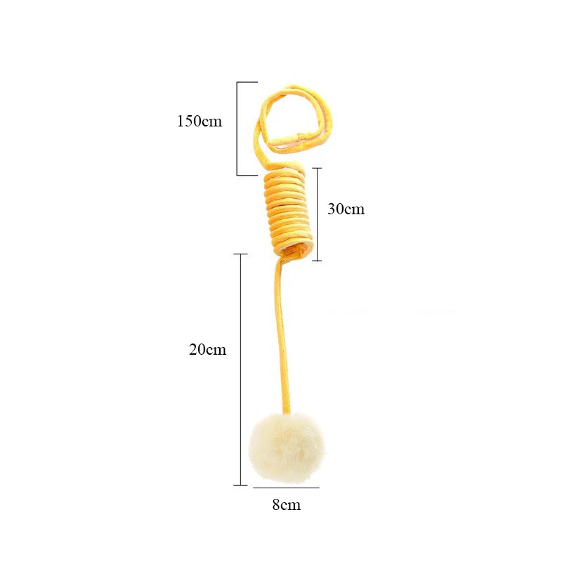 Colorful Spring Cat Toy Ball – Suction Cup Door Hanger