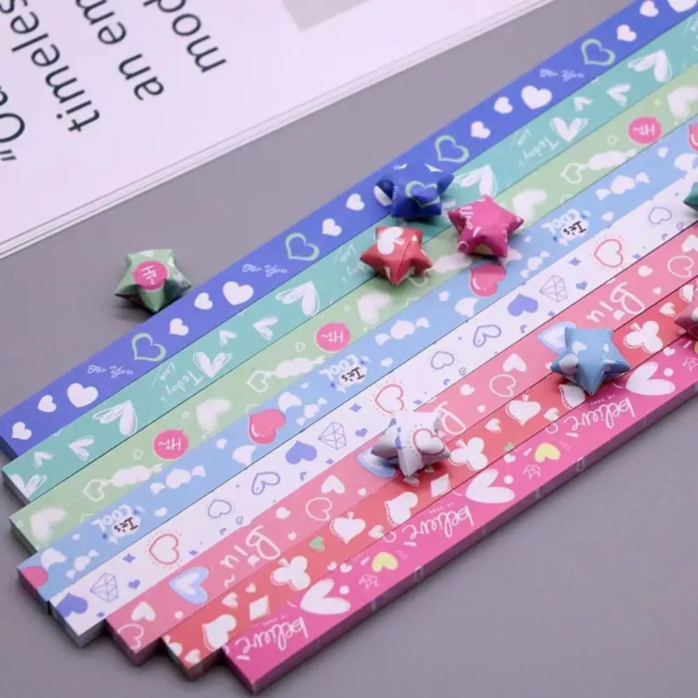 540-Sheet Colorful Star Origami Paper Strips – DIY Craft Kit
