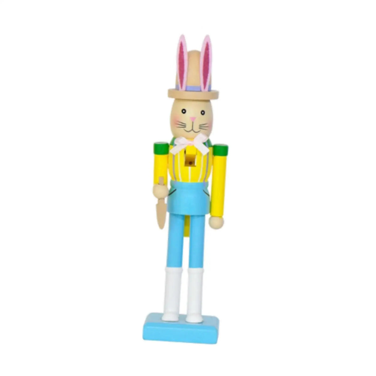 Easter Bunny Nutcracker Wood Figurine | Tabletop Statue