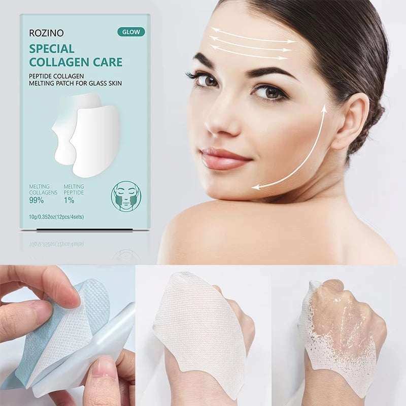 ROZINO 24-Piece Dissolvable Collagen Face Mask – Hydrating & Firming