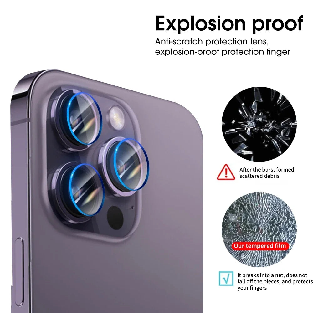 iPhone 15 Rear Camera Lens Tempered Glass Protector