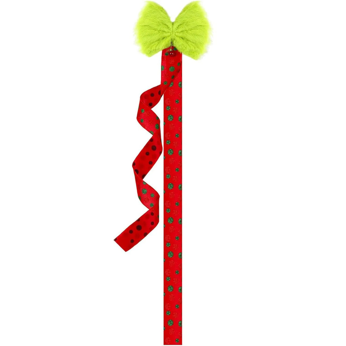 Green Velvet Christmas Ribbon Bow | Cabinet Door Ornament