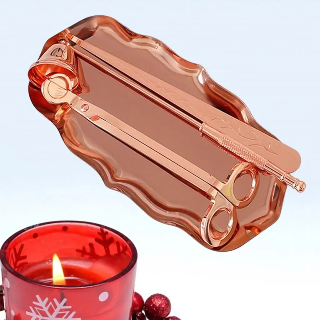 Kesoto 4-Piece Stainless Steel Candle Care Kit with Tray