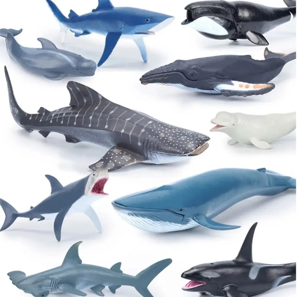 Ocean Animal Figurines – Shark, Whale & Dolphin PVC Models