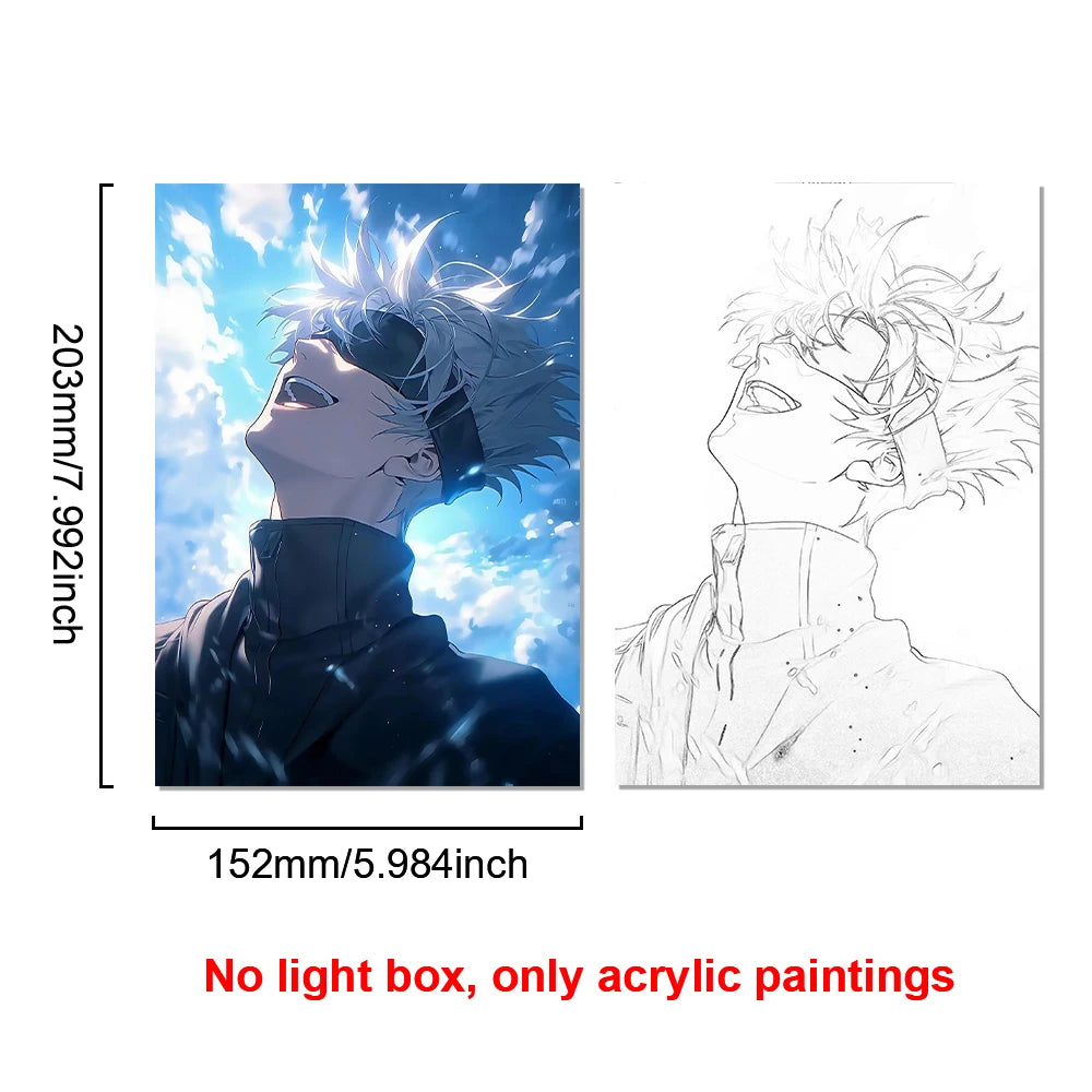 Satoru Gojo LED Light Frame – Jujutsu Kaisen Anime Decor