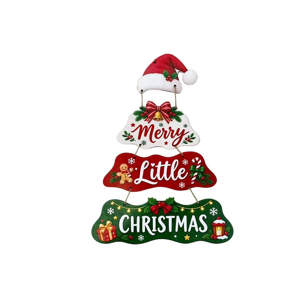 Wooden Holly Jolly Christmas Hanging Sign | Door & Wall Decor