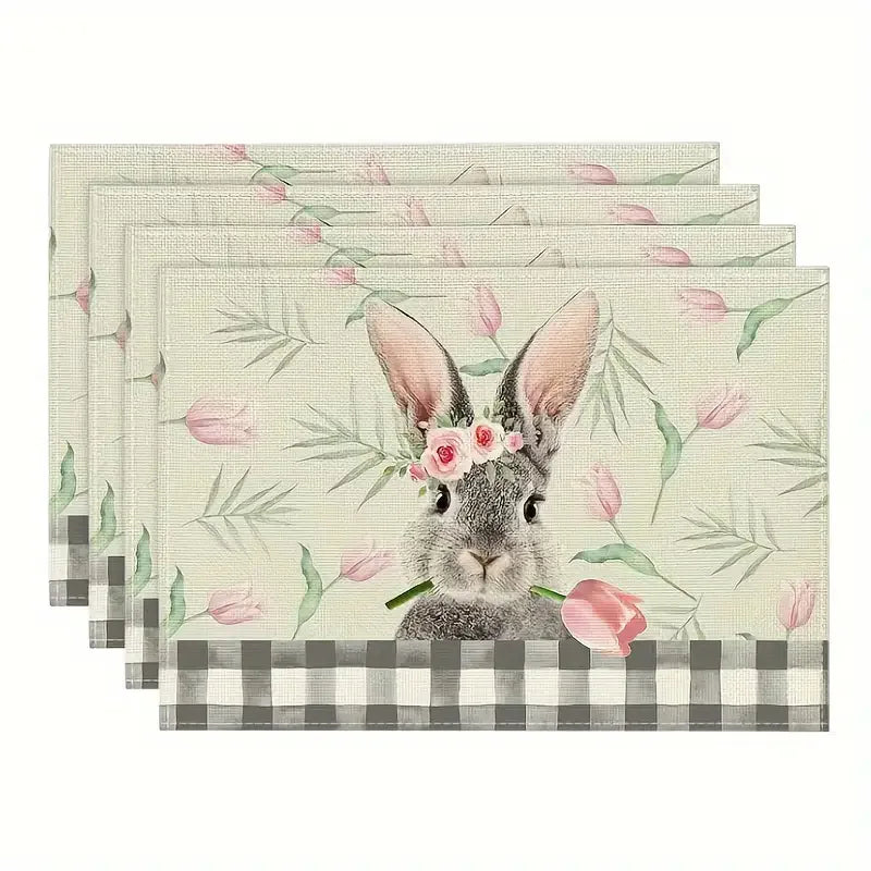 Easter Linen Placemat – Bunny & Egg Spring Table Mat