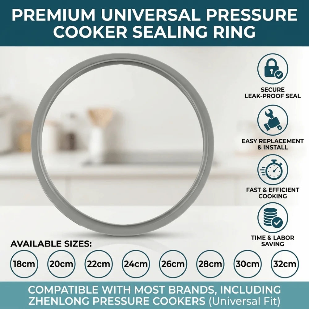 Silicone Pressure Cooker Sealing Ring – 2–8L Universal Fit
