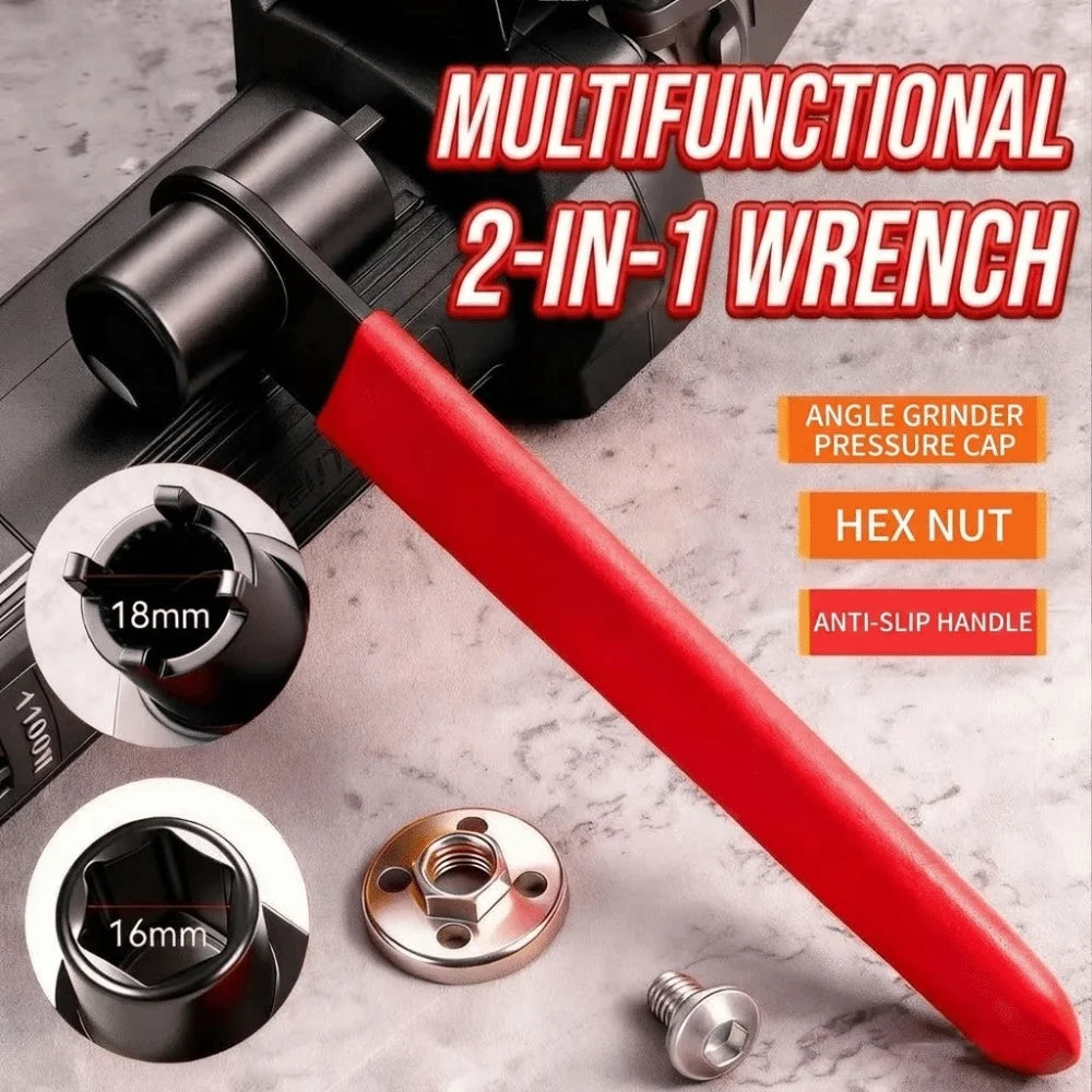 2-in-1 Angle Grinder Wrench – Quick-Release Hexagon Flange Tool