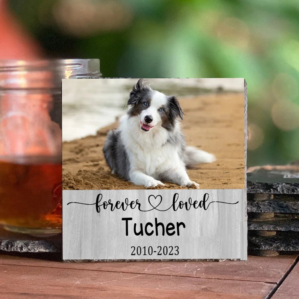 Personalized Pet Memorial Garden Stone with Custom Photo