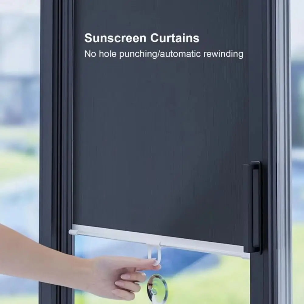Retractable Roller Blind – Blackout Shade with Suction Cups