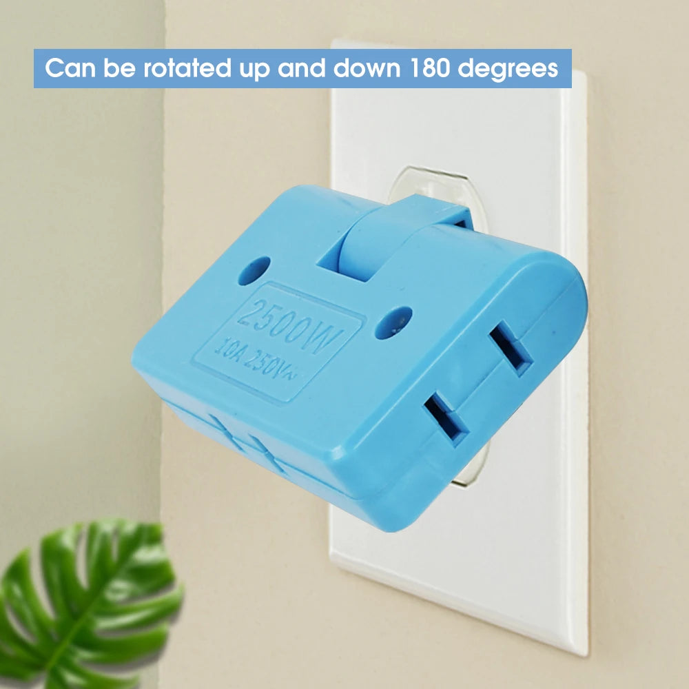 3-in-1 Rotatable US Plug Socket Adapter | 180° Multi-Outlet
