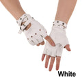 Punk Rivet Fingerless Gloves – Faux Leather Wrist Mittens